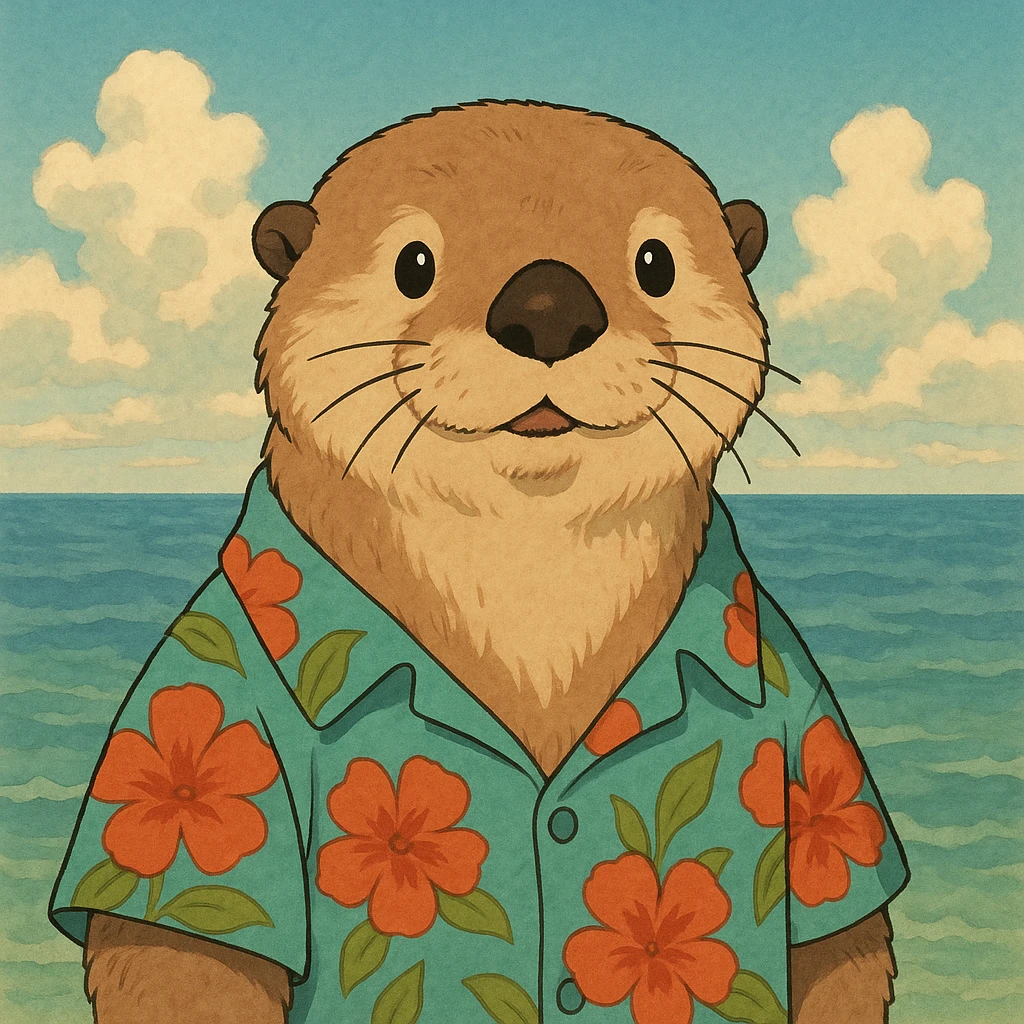 Sea otter wearing a Hawaiian shirt  emoji
