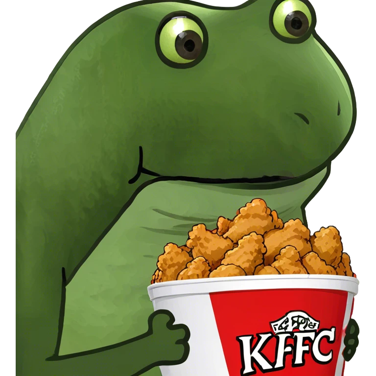 bufo raises a bucket of KFC chicken emoji