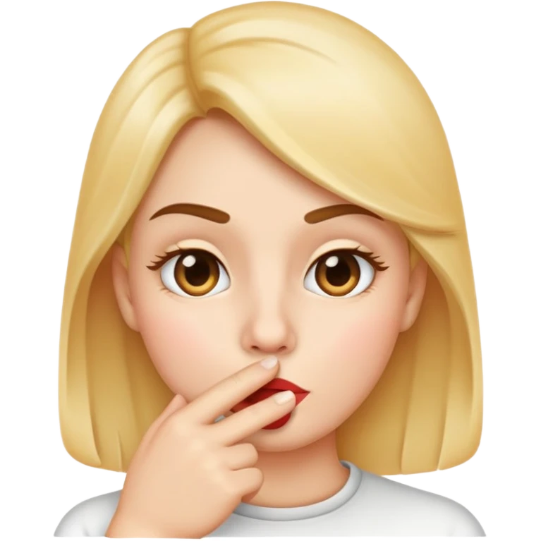 face with finger to lips, shushing gesture, classic emoji look emoji