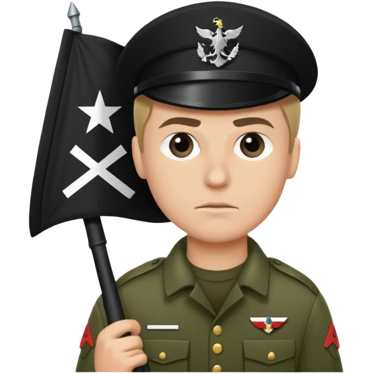souldier caryying black flag emoji