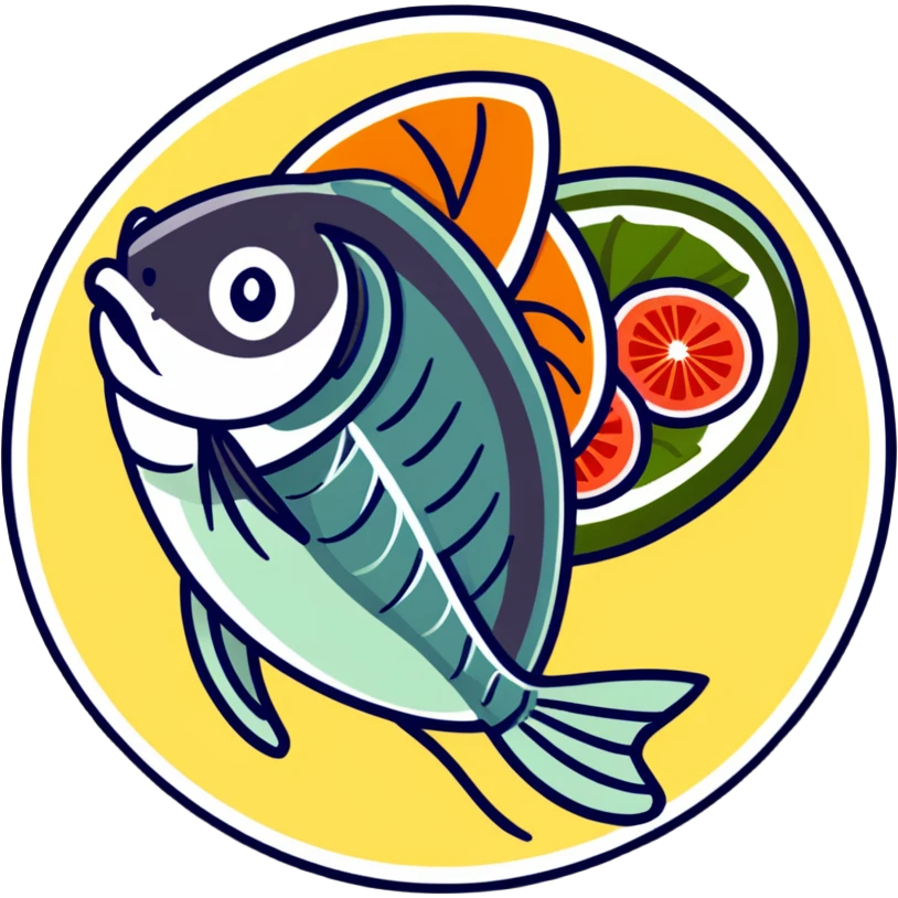 sliced mackerel sashimi arranged beautifully emoji