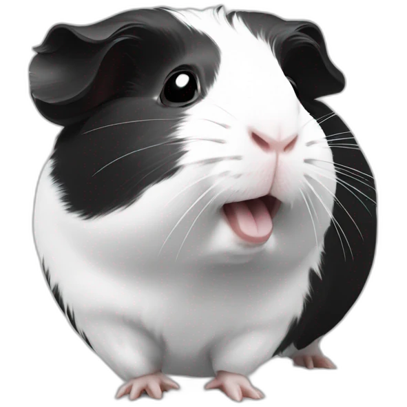 Guinea pig black and white dancing emoji