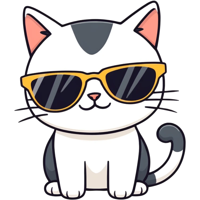 Cat with sunglasses emoji