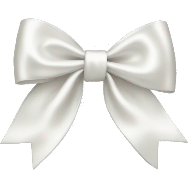 white satin bow emoji