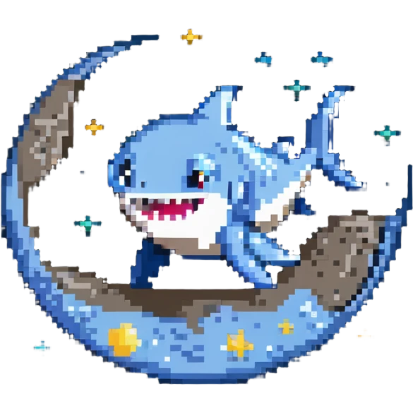 Baby shark on the moon emoji