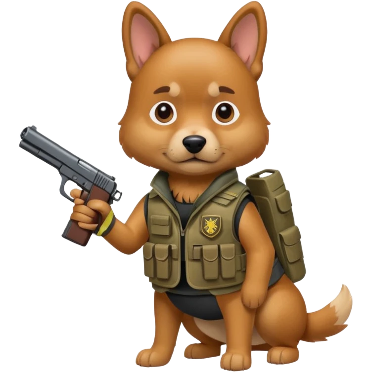 Dog with gun  emoji