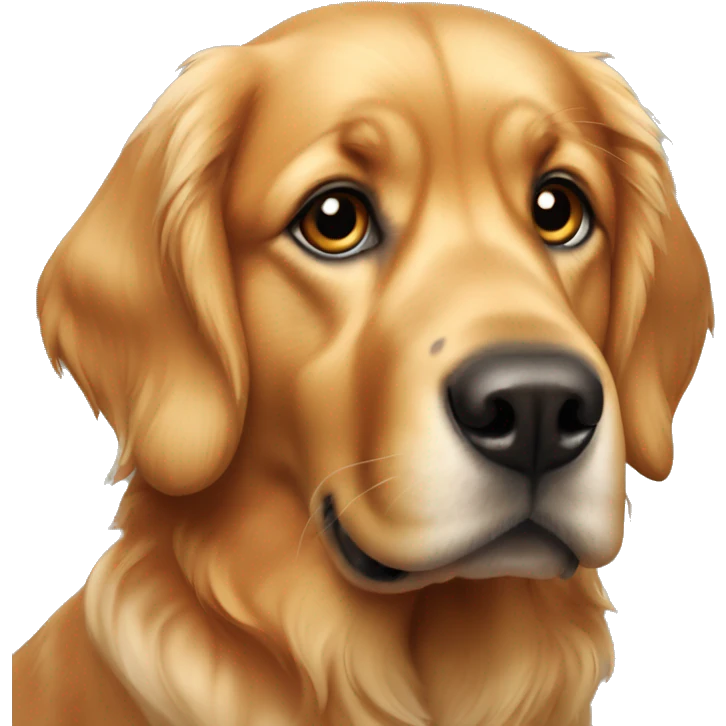 Copper golden retriever with multiple black spots on nose emoji