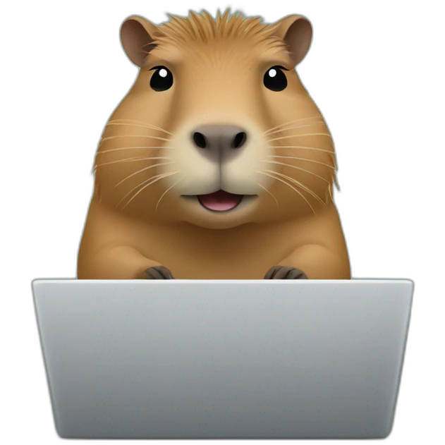 capybara is working on a laptop emoji