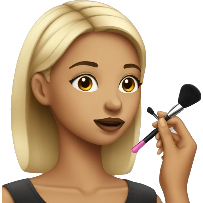Girl putting on makeup  emoji