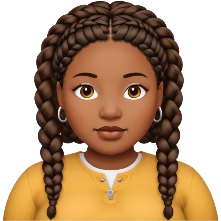 Plus size Black woman with braids  emoji