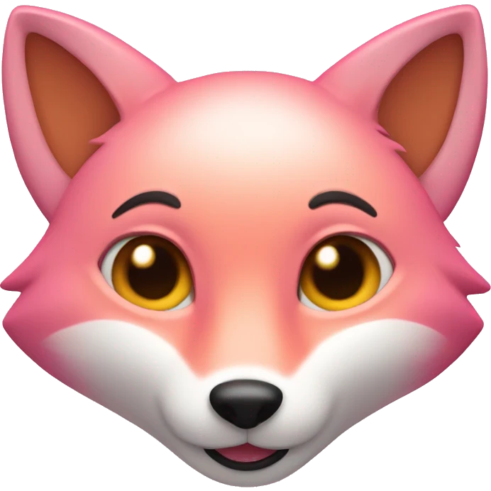 Pink fox with a big smile and eyes closed  emoji