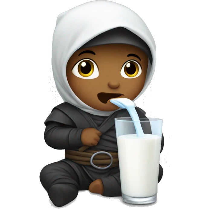 baby ninja drinks milk bottle  emoji