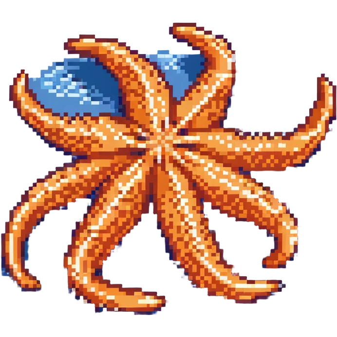 Orange sea star with five arms emoji