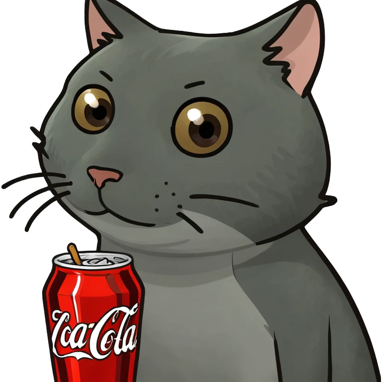 Gato gris oscuro con cola de ardilla  emoji