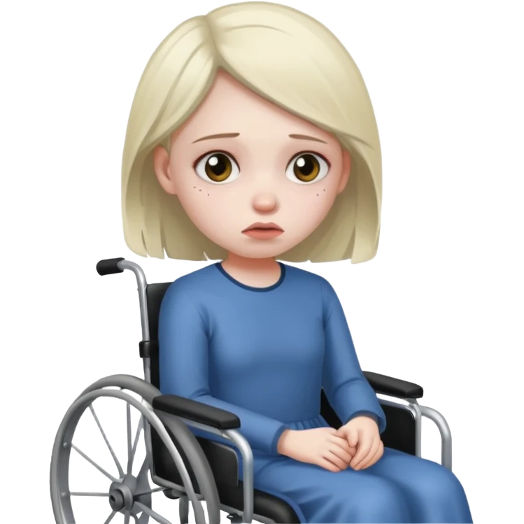 Girl in a wheel chair hurting emoji