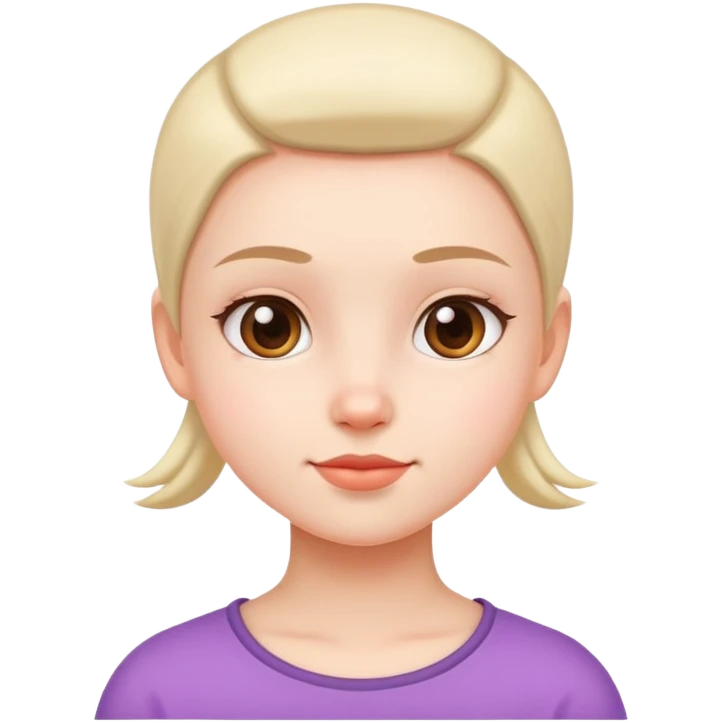 cute girl character with flat top head emoji