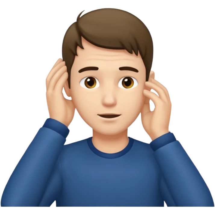 man tucking his hair behind his ear emoji