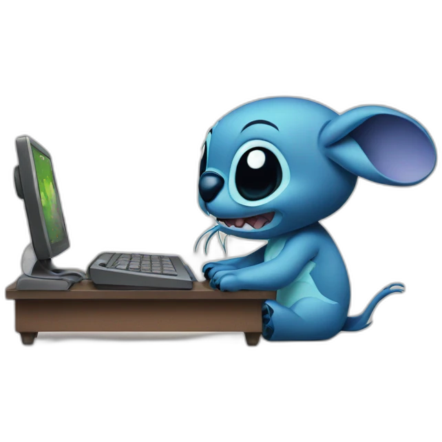 stitch writes computer emoji