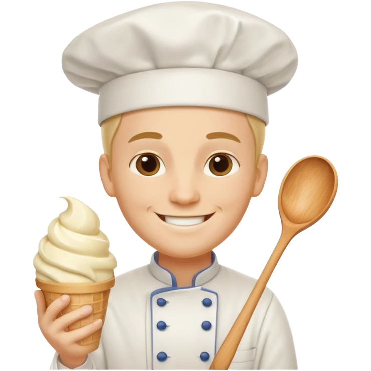 chef holding ice cream emoji