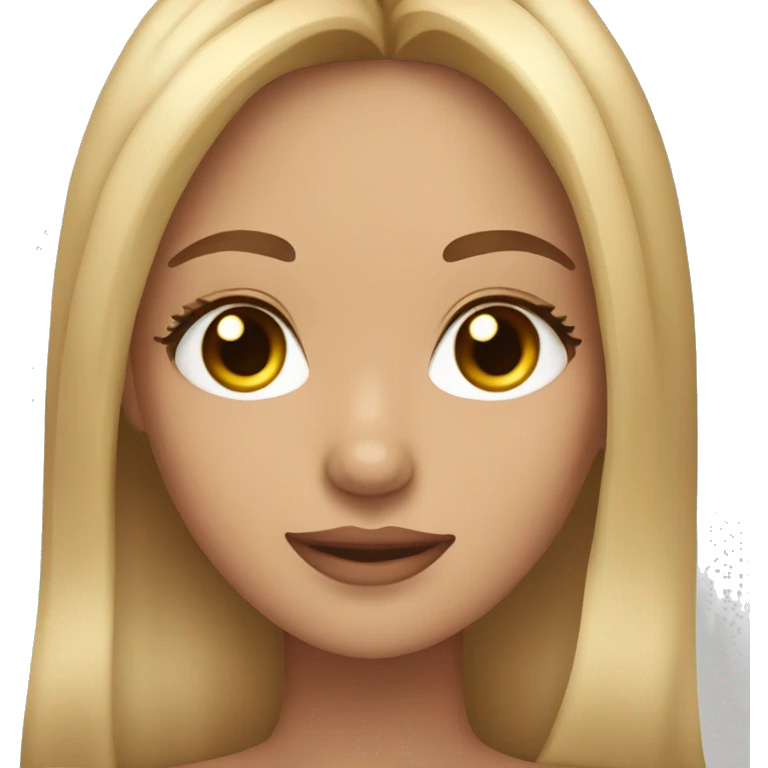 A girl light skinned girl with brown and blond highlights with long eyelashes  emoji