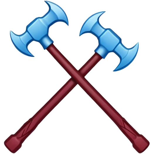 Crossed Hammers Emoji but they're claret and blue  emoji