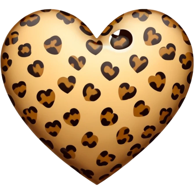 leopard print heart emoji