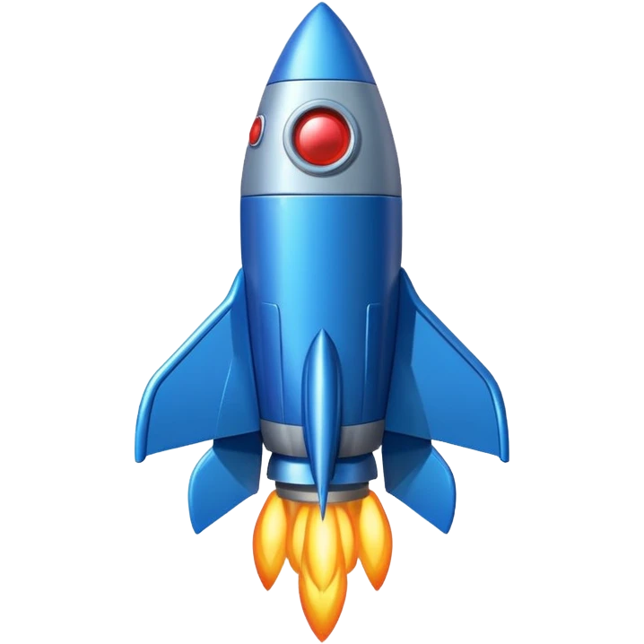 blue rocket ship emoji