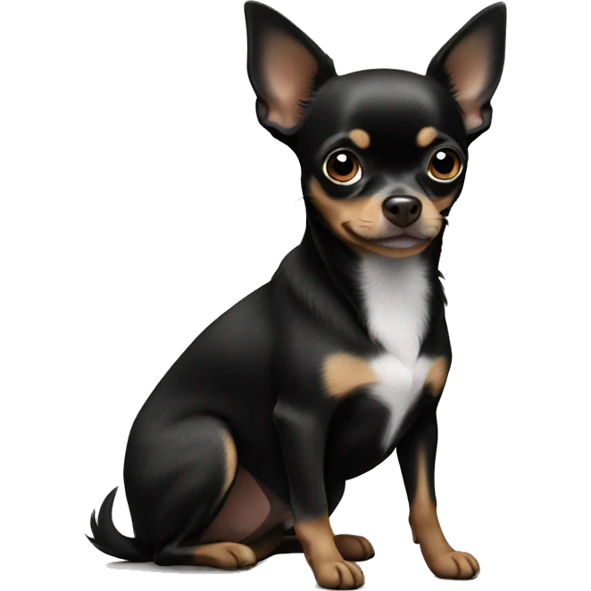 Black chihuahua sitting emoji