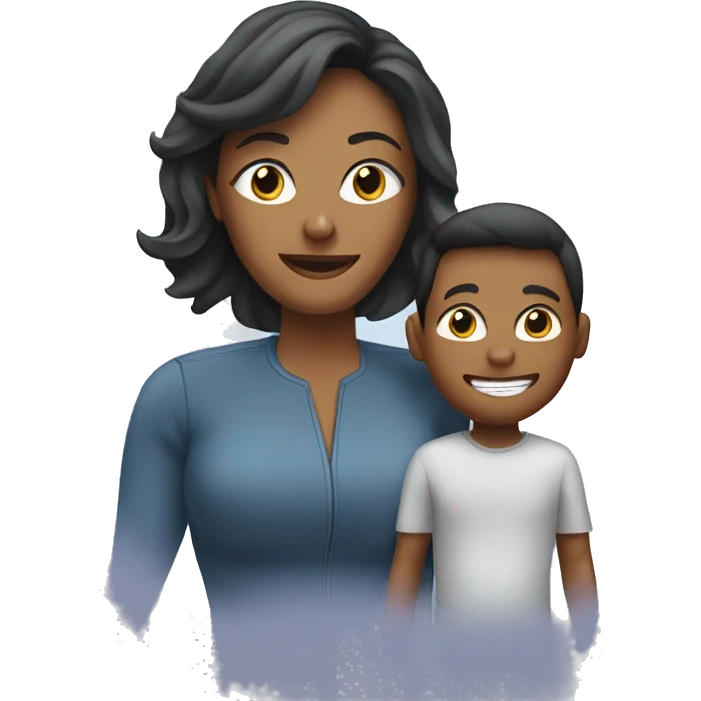 mom and son in airplane emoji