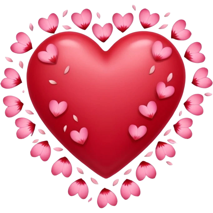 heart with sakura petals falling emoji