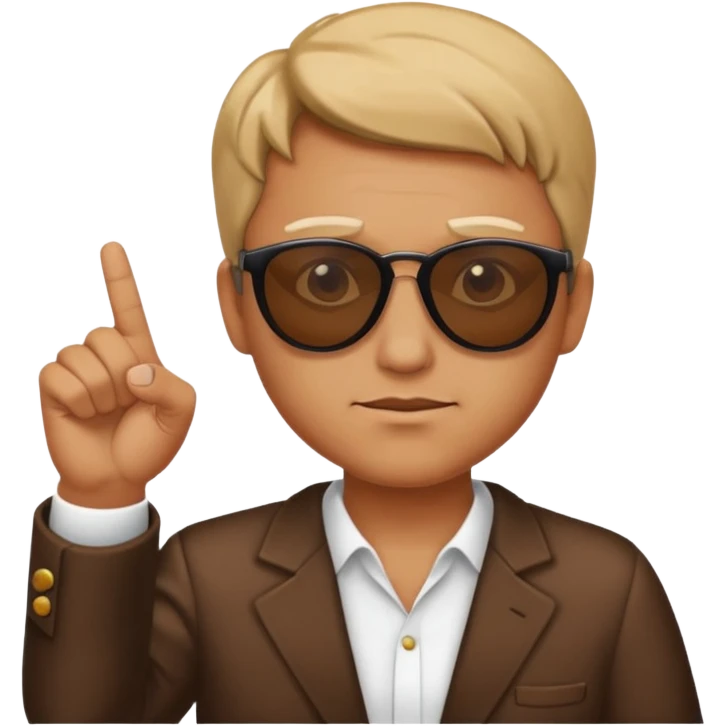 Judgemental face with sunglasses pointing down using fingers emoji