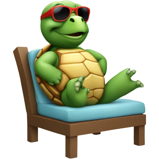 Turtle with sunglasses sunbathing  emoji