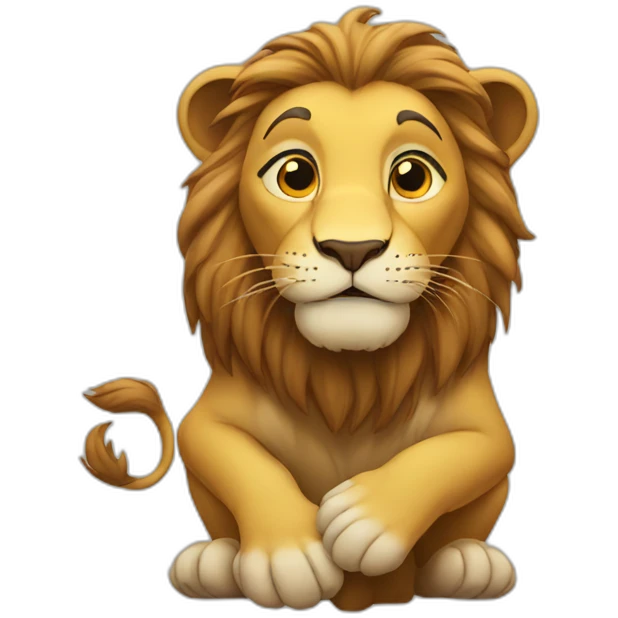 lion praying looking up emoji