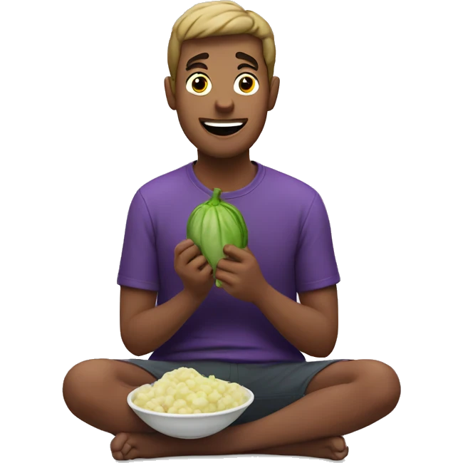 guy eating eggplant  emoji