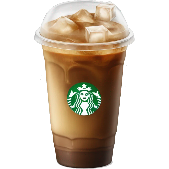 Starbuck ice coffee with ice cubes emoji