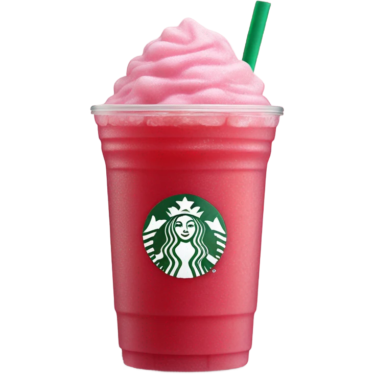 Starbucks strawberry açaí refreshers pink beverage with ice emoji