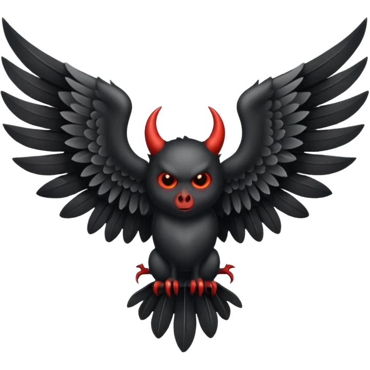 black and white wing devil emoji