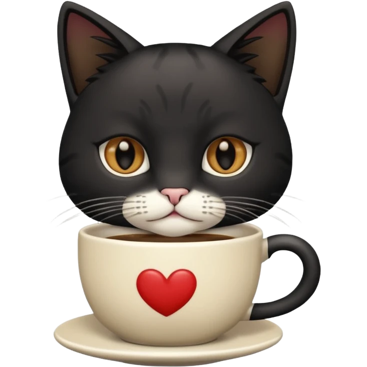 Cat drinking coffee emoji