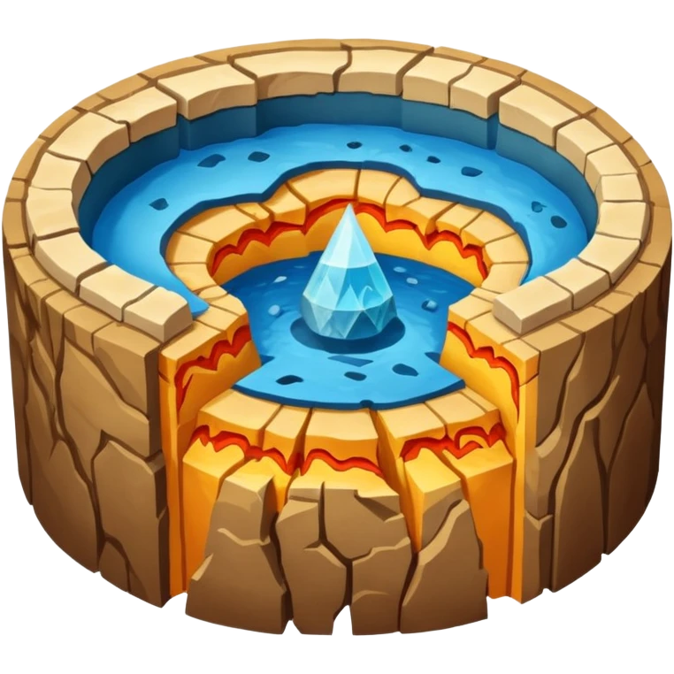 Earth's crust, mantle, and core emoji