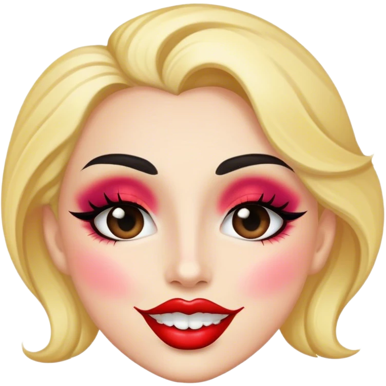 kiss make up happy face emoji