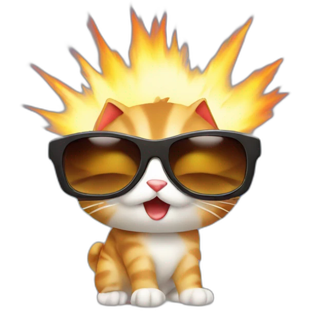 exploding kitten with sunglasses emoji