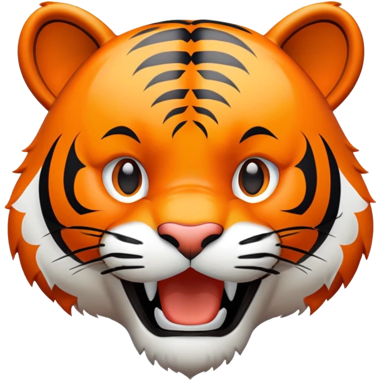 happy excited tiger face for Twitch emote emoji