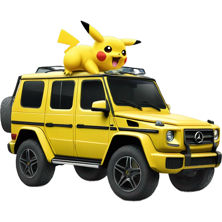 Pikachu on a g wagon emoji