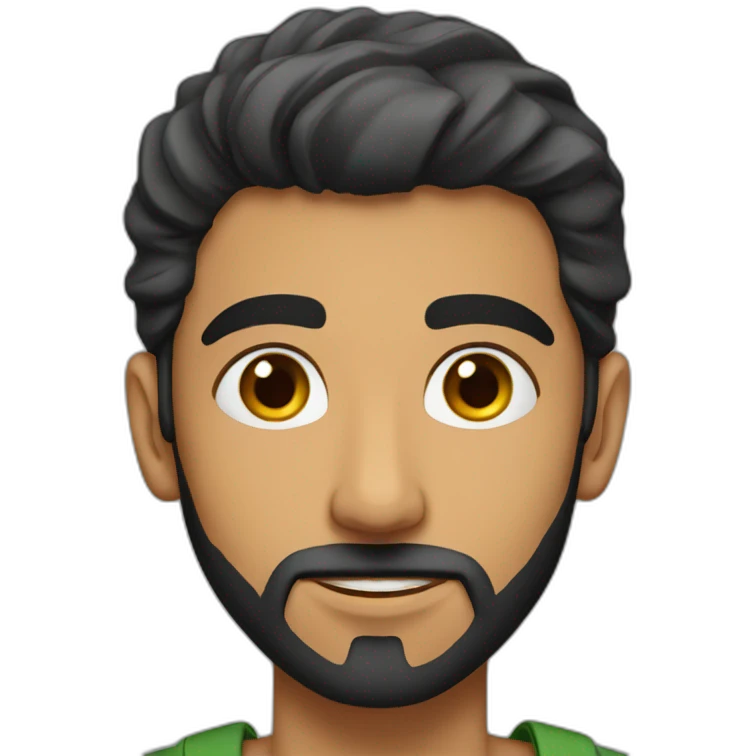 Young Arab man with short pointy beard emoji