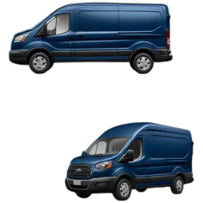amazon ford transit van dark blue with amazon logo emoji