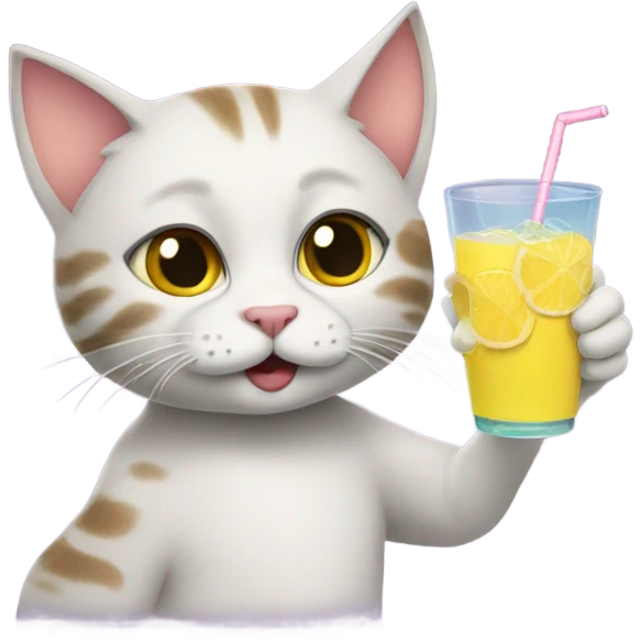 Cat drinking lemonade  emoji
