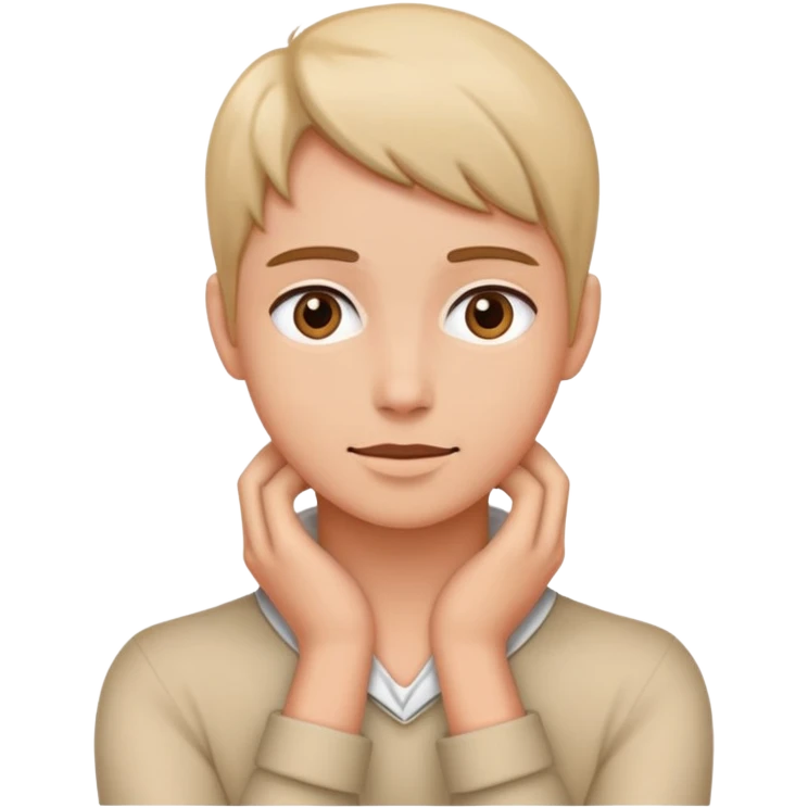 A person with their hands around their neck emoji