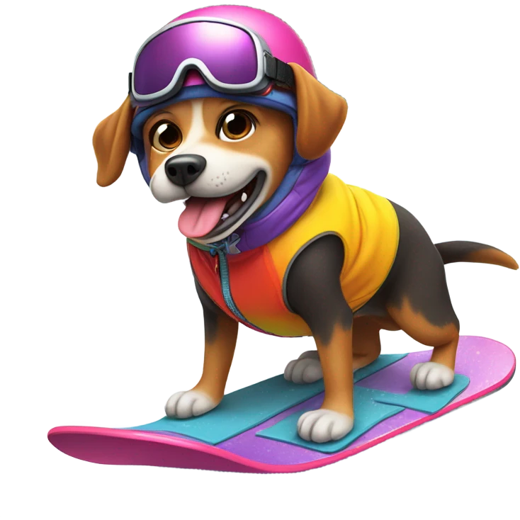 Dog snowboarding  emoji
