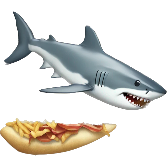 Shark eating food emoji