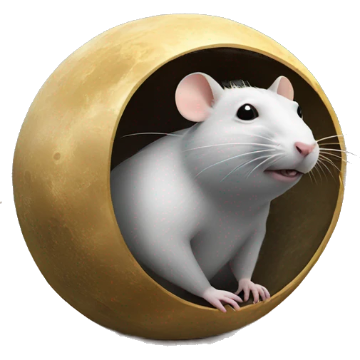 a fat rat on the moon emoji